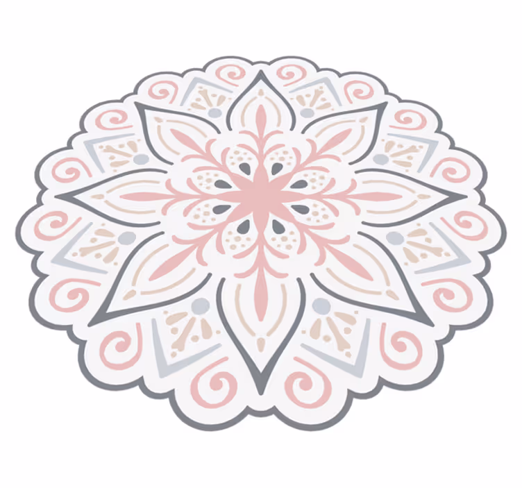 Graciozen cvetlični element Vinilna preproga mandala - TenStickers