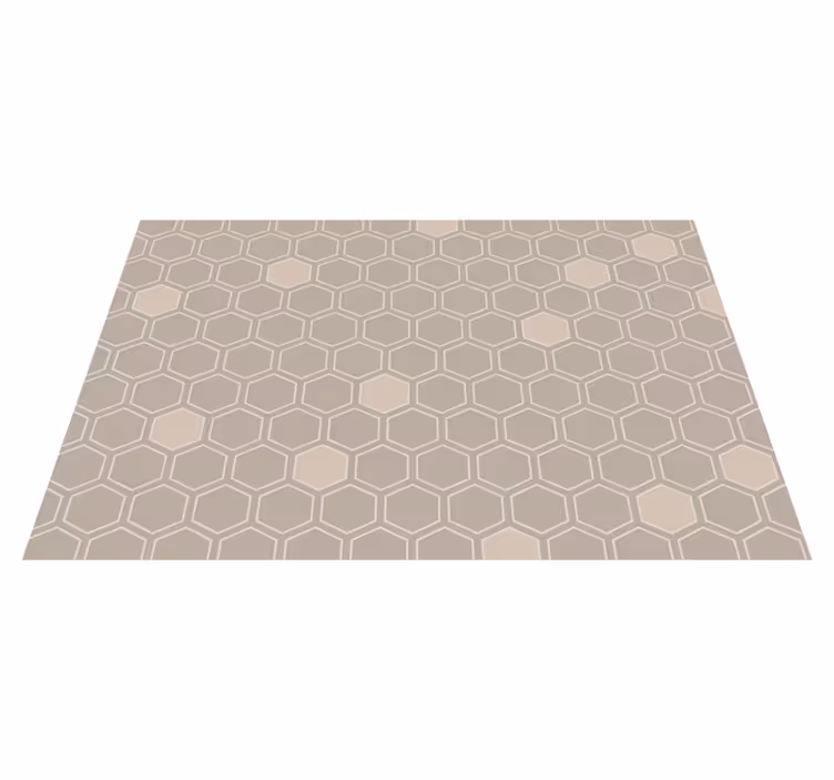 Hexagon beige motif vinilne preproge z vzorci - TenStickers