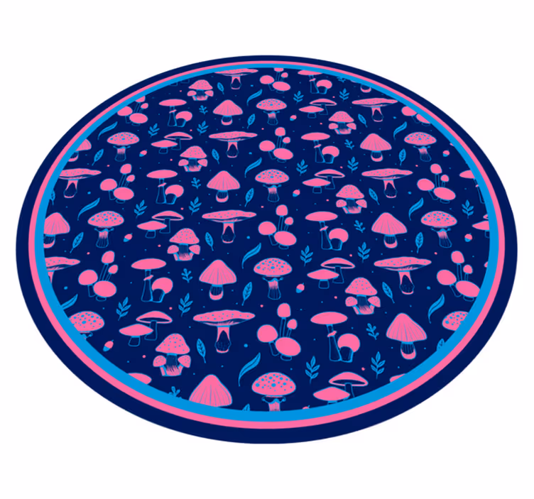 živahne vijolične gobe ponoči cvetlična preproga - TenStickers