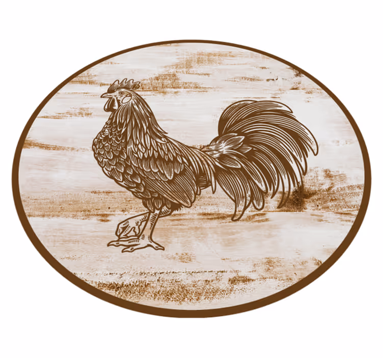 Vintage ilustracija petelina Tepih z živalskim potiskom - TenStickers