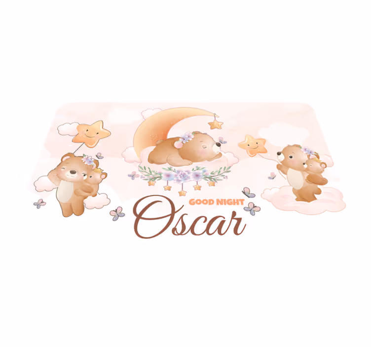 Srčkan medved za fanta z imenom baby play mat - TenStickers