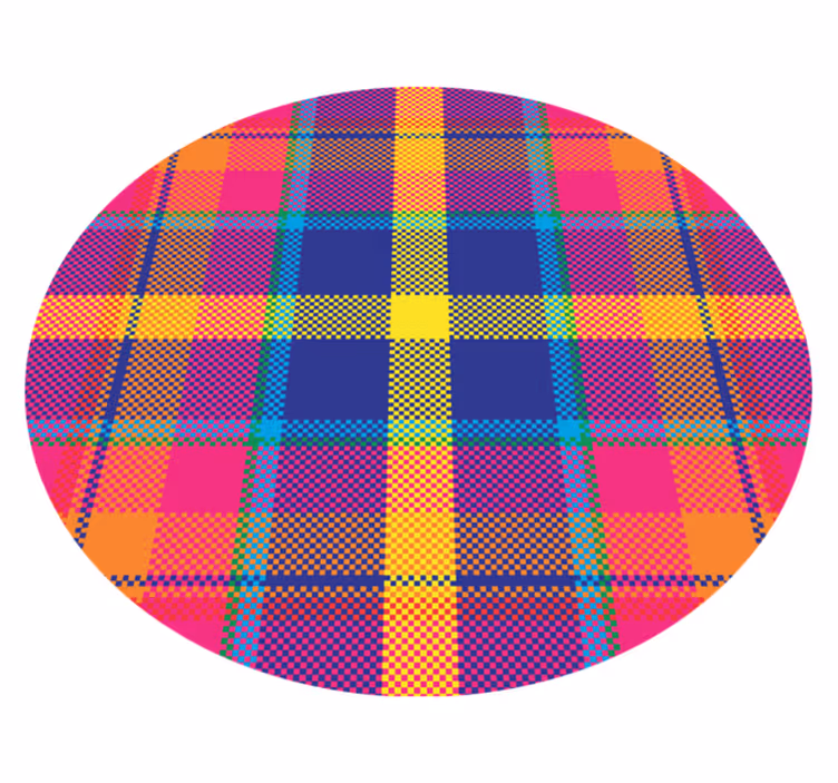 Barvit karo vzorec Vinilne preproge z geometrijskimi vzorci - TenStickers