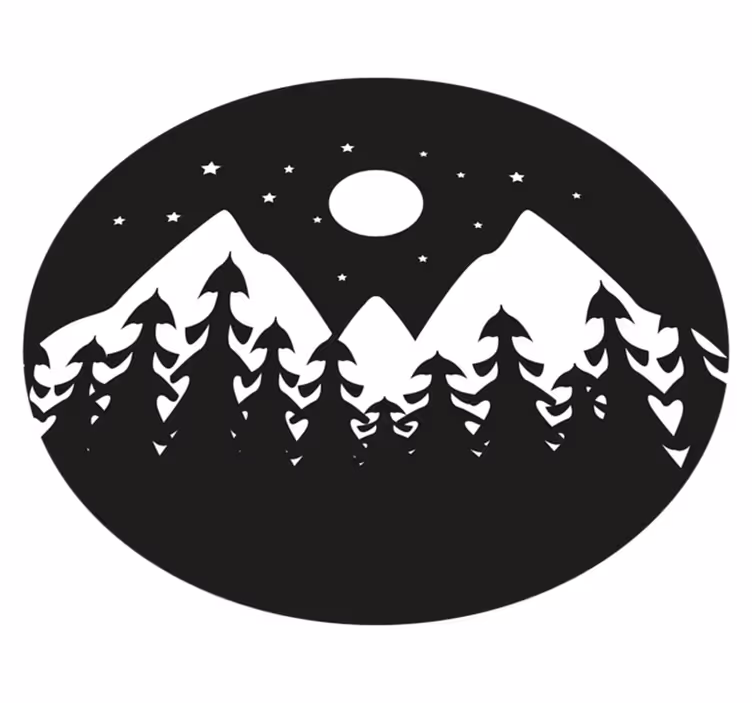 Gorska silhueta Naravne vinilnea preproga - TenStickers