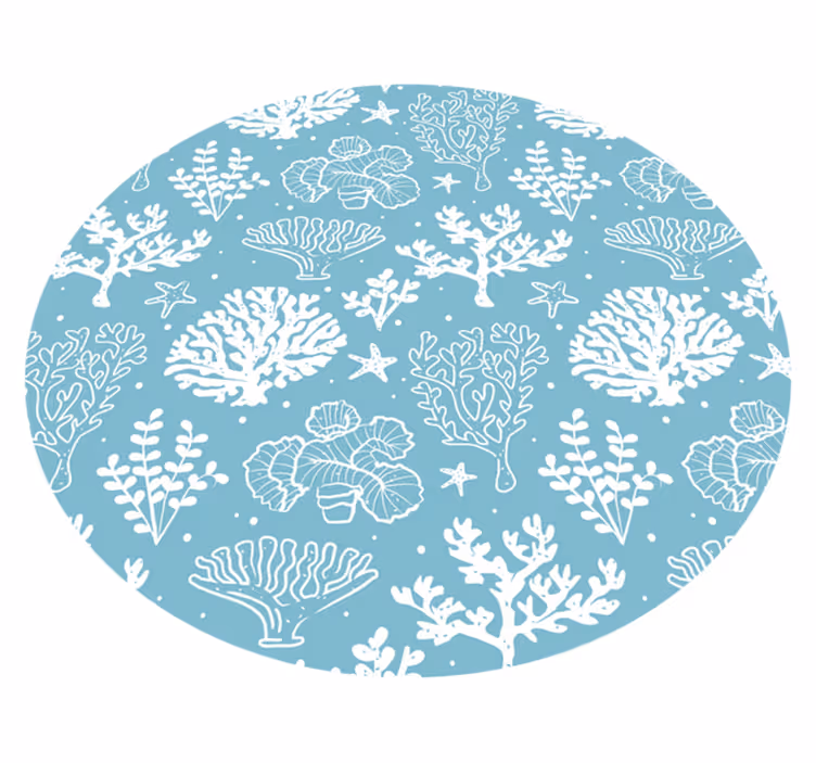 Coral reef motif cvetlična vinilna preproga - TenStickers