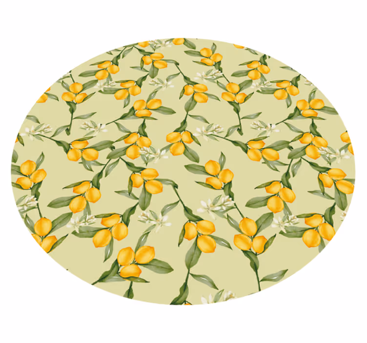 Vzorec citrusnega cveta Vinilna preproga za kuhinjo - TenStickers
