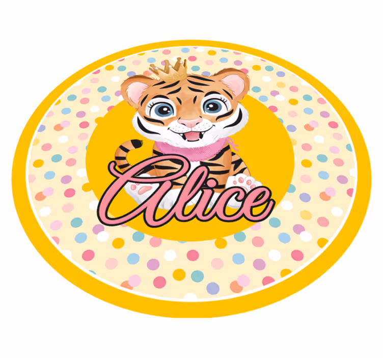 Srčkan tiger za dekle z imenom baby play mat - TenStickers
