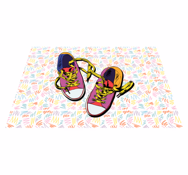 Colorful sneaker pattern vinilna preproga za najstnike - TenStickers