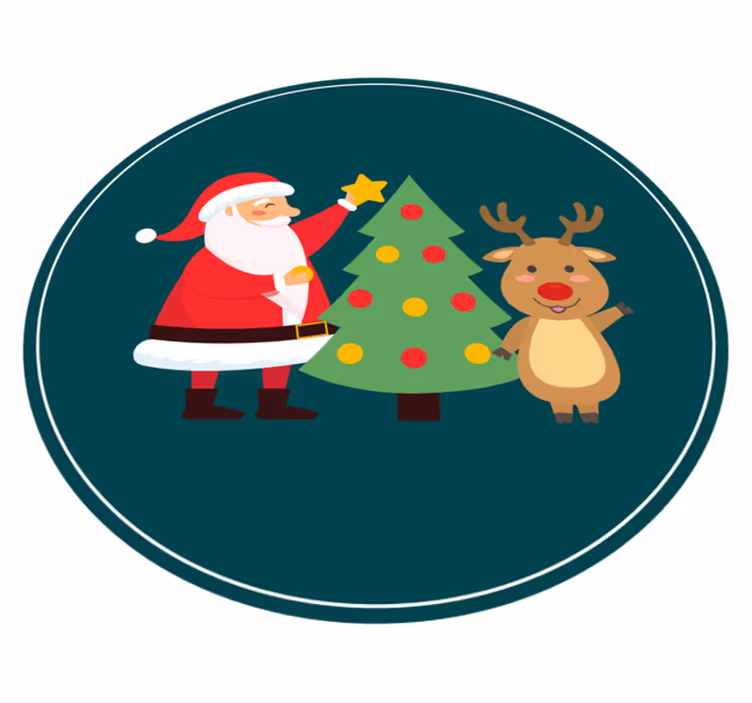 Festive santa scene božična vinilna preproga - TenStickers