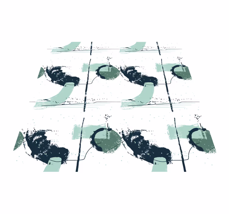 Abstraktne zelene poteze minimalistična vinilna preproga - TenStickers