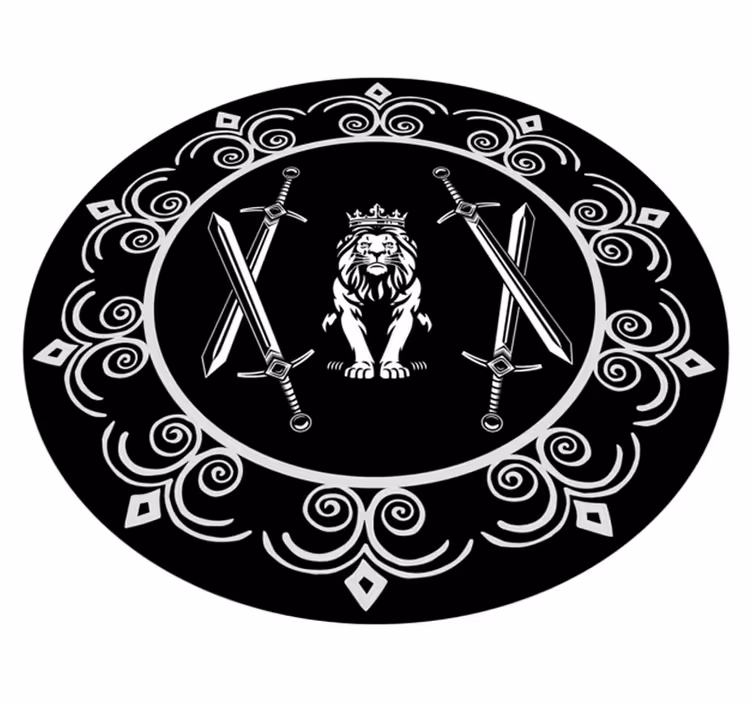 Veličastni levji emblem Okrogla vinilna preproga - TenStickers