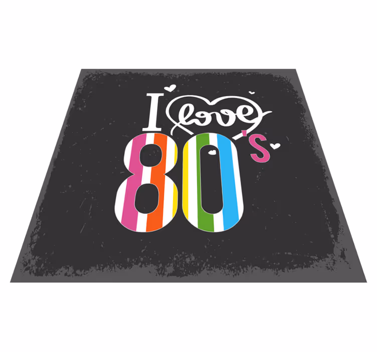 Retro ljubezen 80-ih Vinilna mozaik preproga - TenStickers