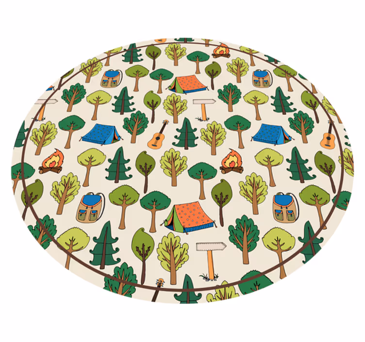 Camping adventure scene vinilne preproge v vzorcih - TenStickers