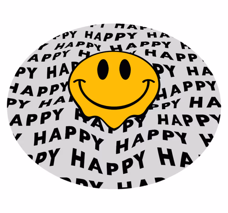 Velika smeška vintage preproga happy face - TenStickers