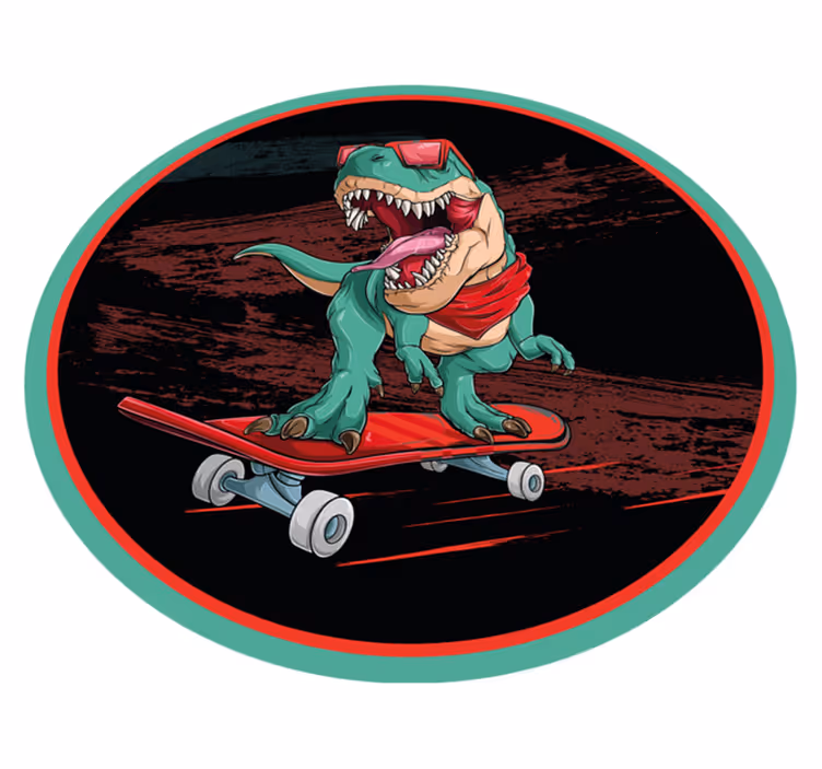 Kul dinozaver za rolkanje Vinilna preproga za najstnike - TenStickers