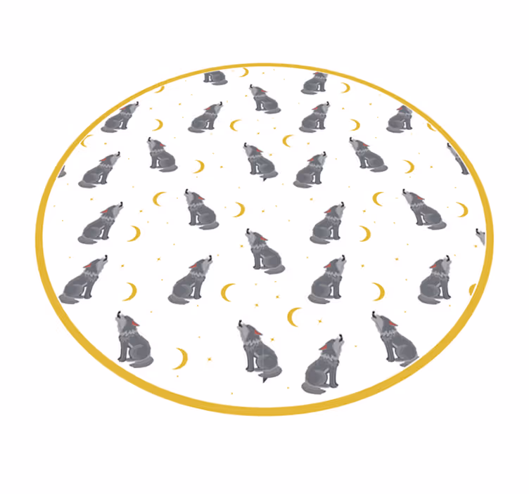 Vzorec volčje lune vinilni tepih s potiskom živali - TenStickers