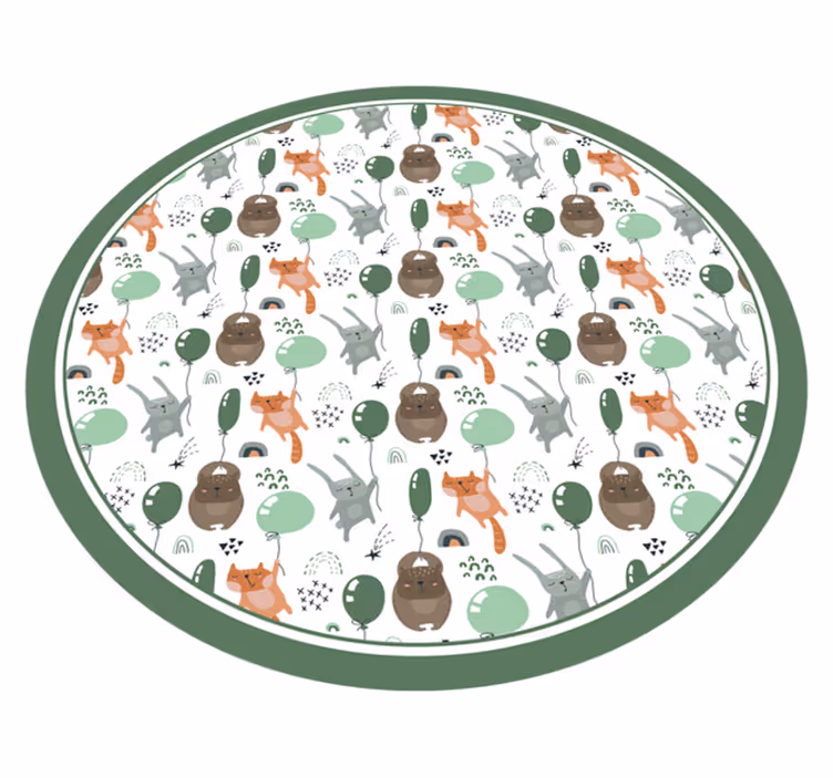 Igrivi živalski baloni Otroške vinilna preproga - TenStickers