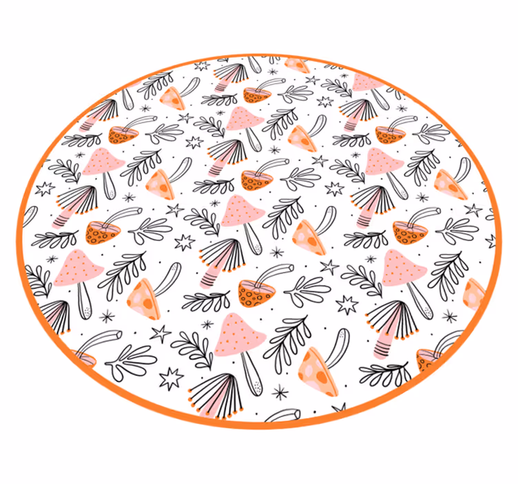 Motiv nordijskih gob cvetlična vinilna preproga - TenStickers