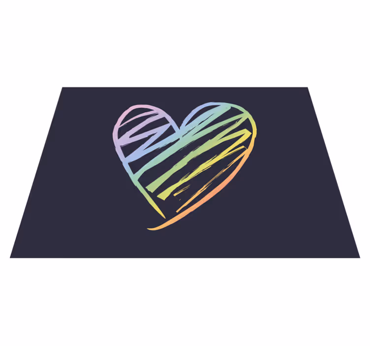 Mavrično srce Vinilna preproga za najstnike - TenStickers