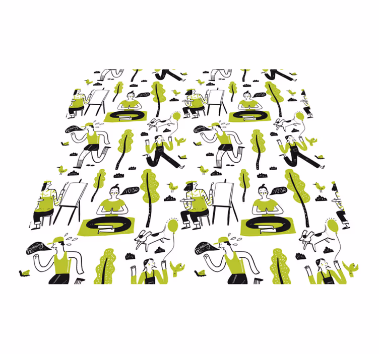 Igrive urbane scene Vinilne talne obloge z teksturo - TenStickers