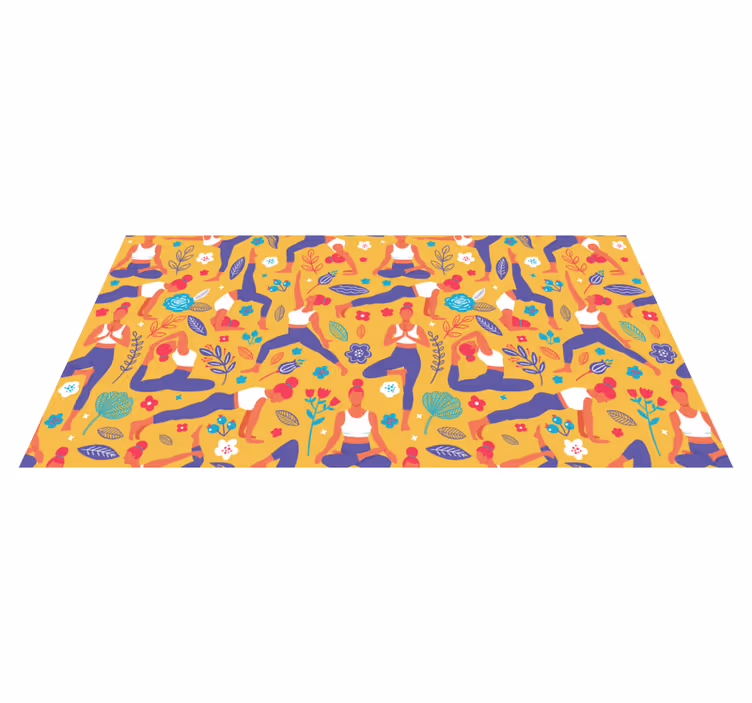 Vibrant yoga motifs vinilna preproga za najstnike - TenStickers