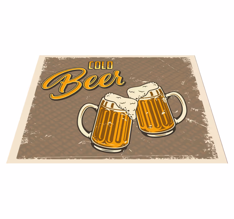 Hladno pivo retro umazane kuhinjske talne ploščice - TenStickers