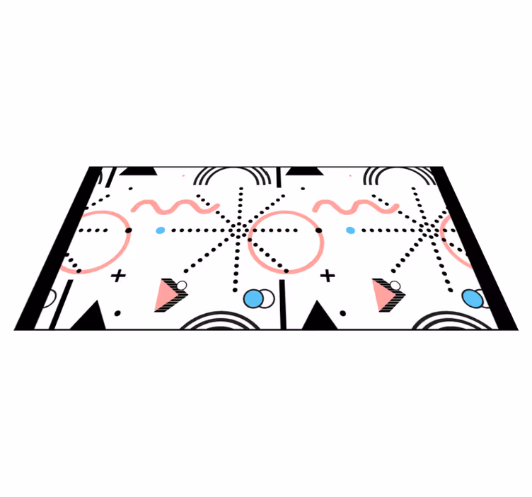 Beli geometrijski vzorec sodobne vinilne preproge - TenStickers