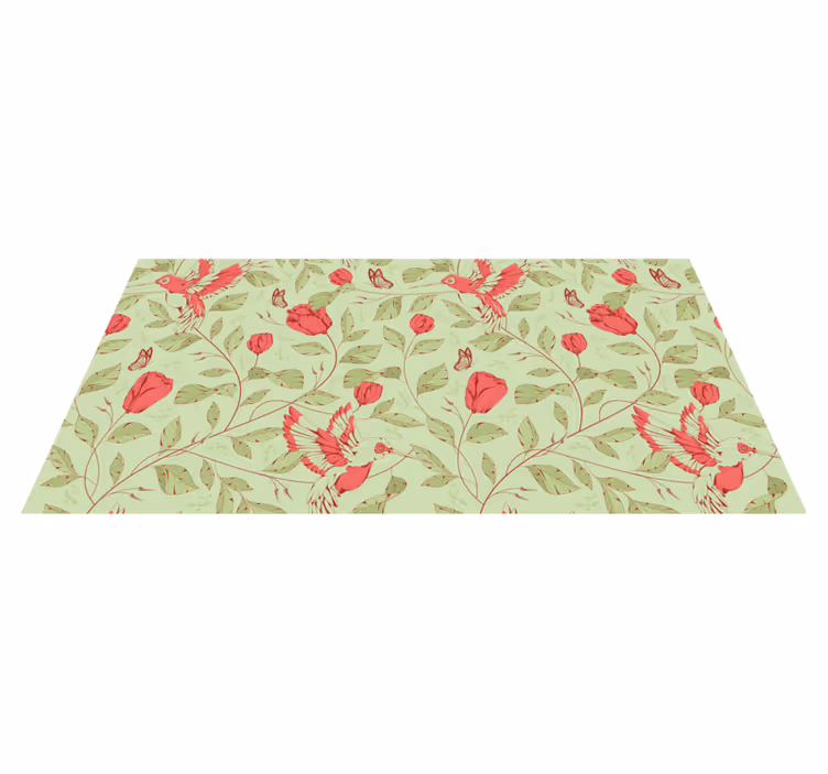 Hummingbird floral pattern vinilna preproga za vhod - TenStickers