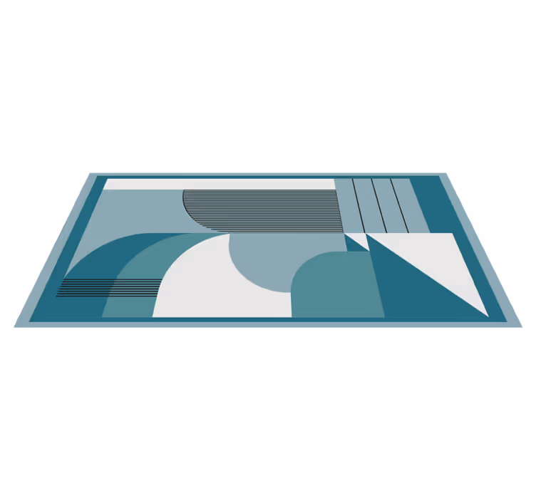 Blue abstract geometric shapes sodobne vinilne preproge - TenStickers