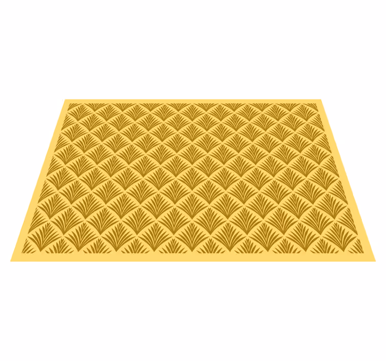 Fan pattern yellow vinilna talna obloga ploščice - TenStickers
