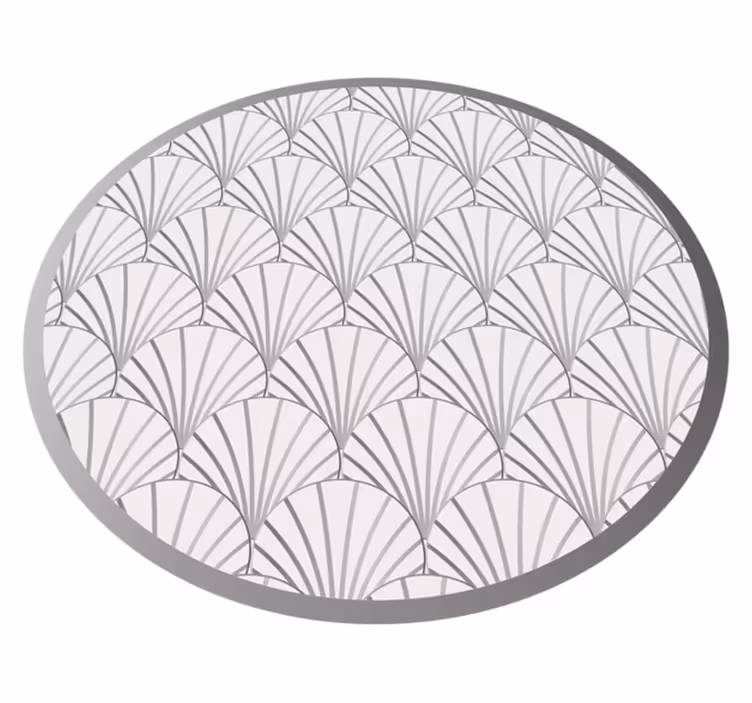 Art deco bele školjke vzorec ploščice preproga - TenStickers