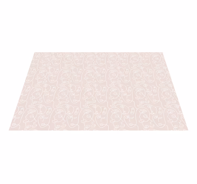 Minimalistični linijski obrazi sodobne vinilne preproge - TenStickers