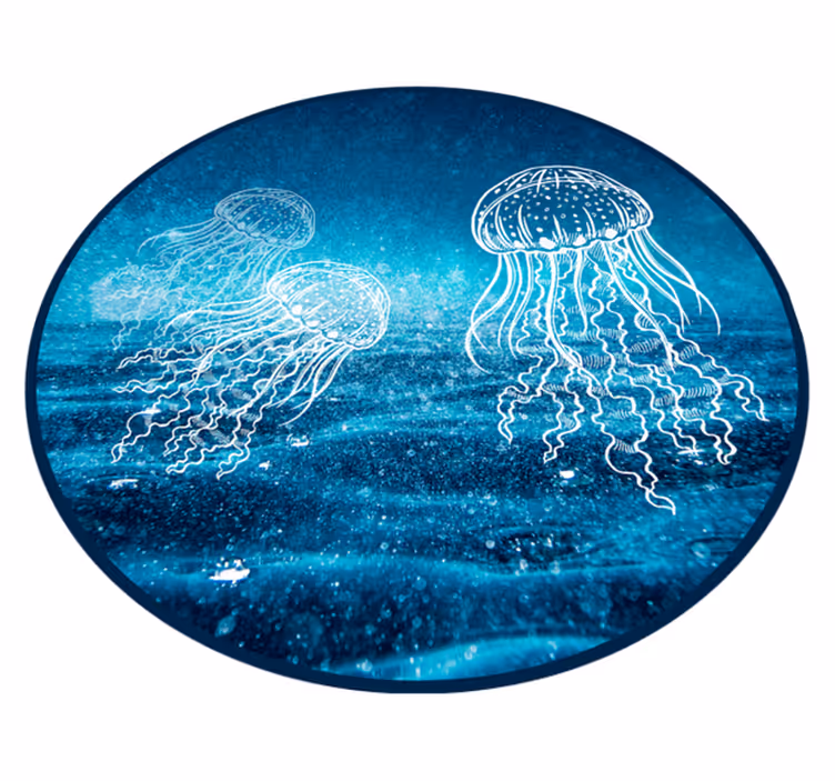Oceanski prizor meduz Tepih z živalskim potiskom - TenStickers