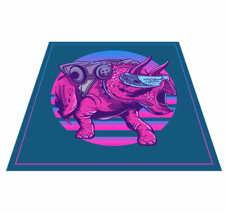 Kul vintage preproga dinozavrov v slogu 80-ih - TenStickers