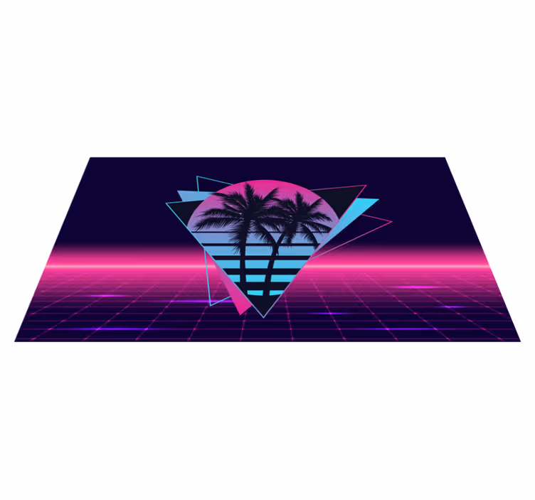 Retro neonske dlani Vintage vinilna preproga - TenStickers