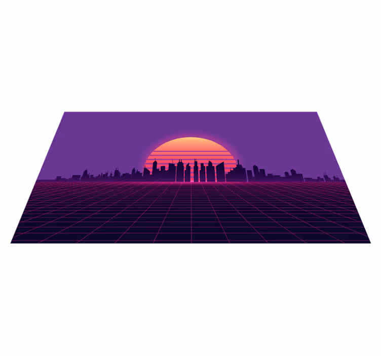 Retro mreža za sončni zahod sodobne vinilne preproge - TenStickers