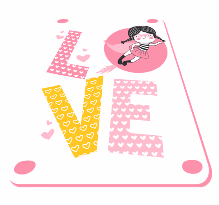 Vinilna preproga za dojenčke ilustracija balerine ljubezni - TenStickers