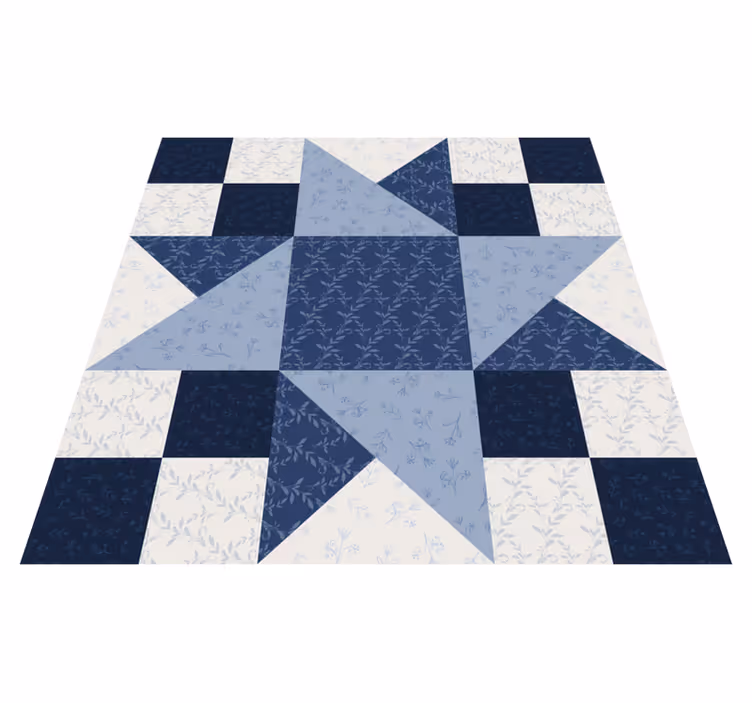 Patchwork modre zvezdasti trikotnik geometrijske podstavki - TenStickers