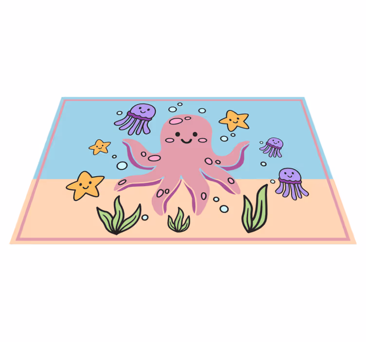 Ilustracija oceanskih prijateljev Otroške vinilna preproga - TenStickers