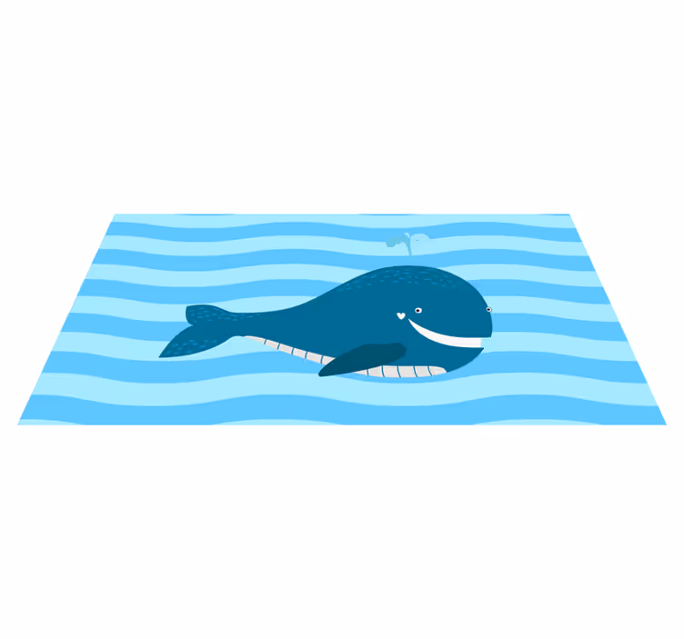 Ilustracija nasmejanega kita Otroške vinilna preproga - TenStickers