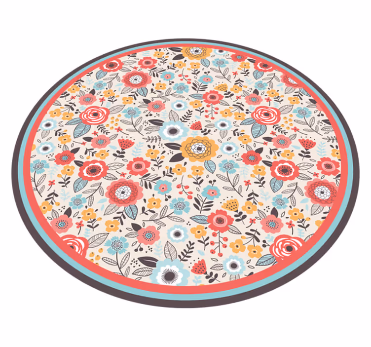 Cvetlični krožni dizajn cvetlična vinilna preproga - TenStickers