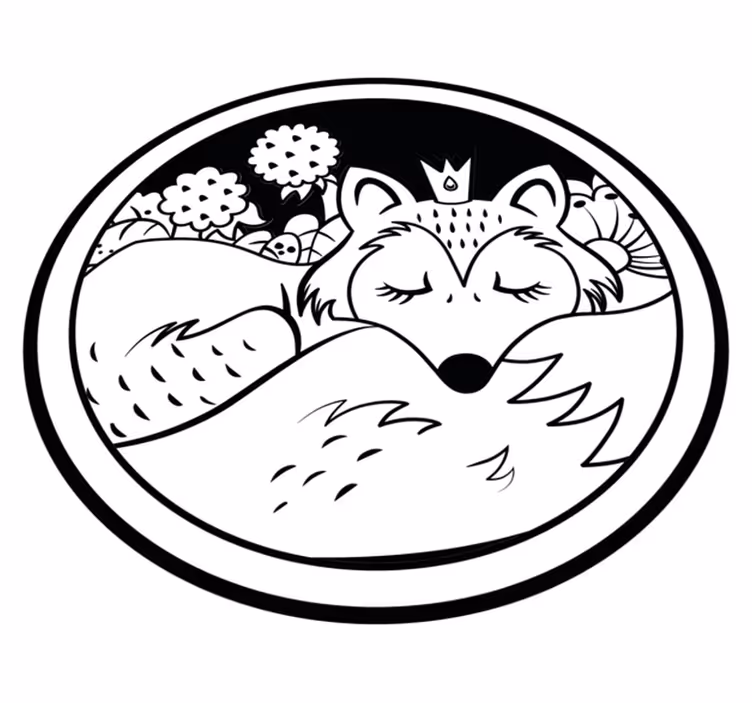 Krog speče lisice Tepih z živalskim potiskom - TenStickers