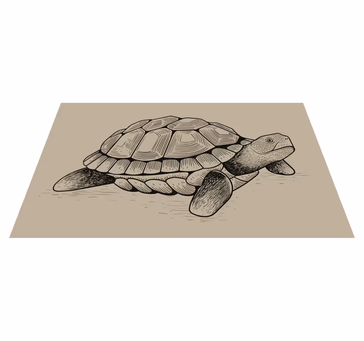 Ilustracija želve Tepih z živalskim potiskom - TenStickers