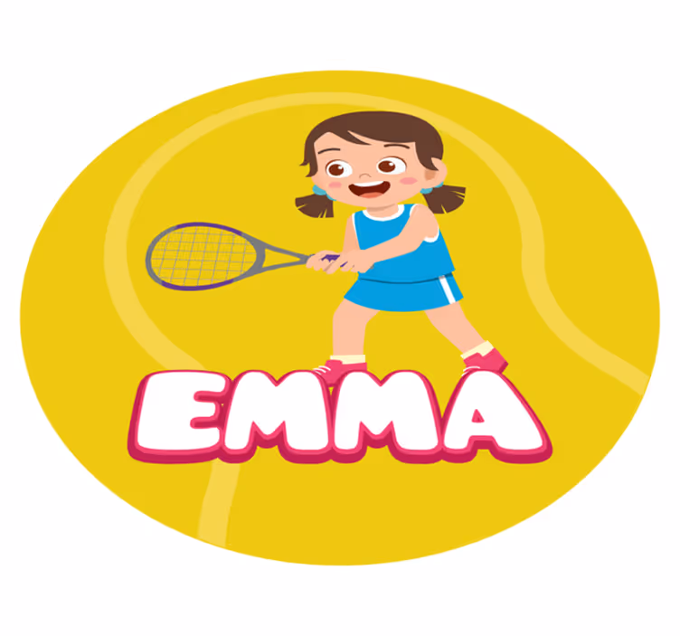 Igralka tenisa z osebno podlogo po imenu - TenStickers