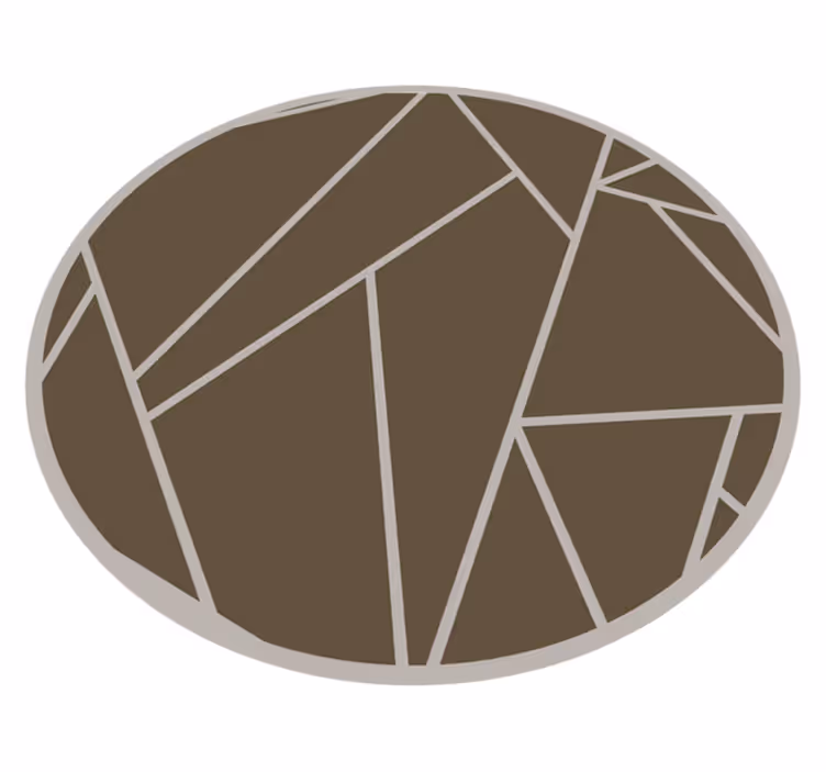Krog z geometrijskim vzorcem Rjavi vinilni preproga - TenStickers