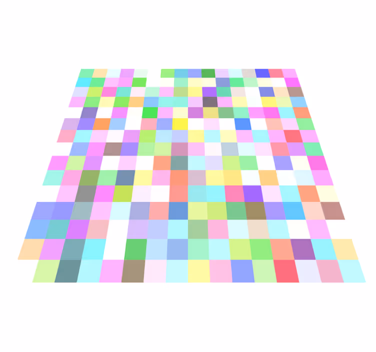 Vinilne preproge z geometrijskimi vzorci barvni kvadrati - TenStickers