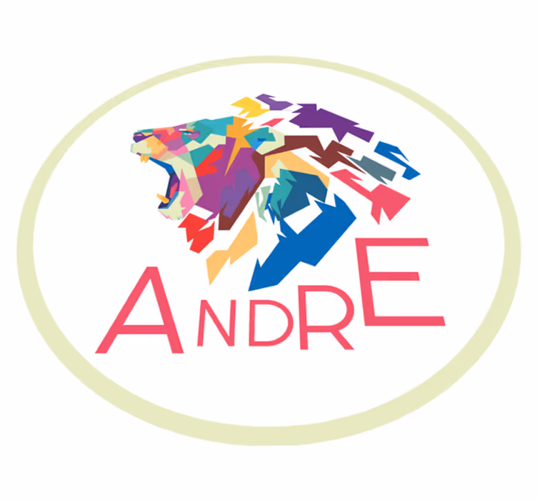 Personalizacija barvitega leva Vinilna preproga z imeni - TenStickers