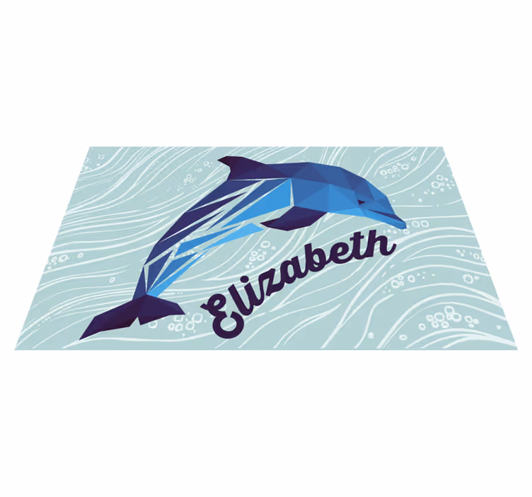 Personalizirani delfin Vinilna preproga z imeni - TenStickers