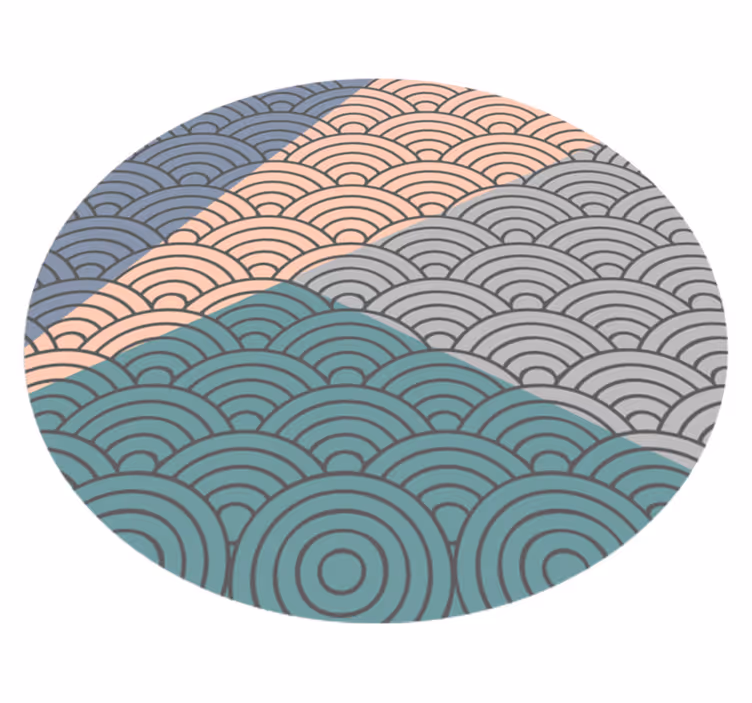 Vinilne preproge z geometrijskimi vzorci valovi s krogi - TenStickers
