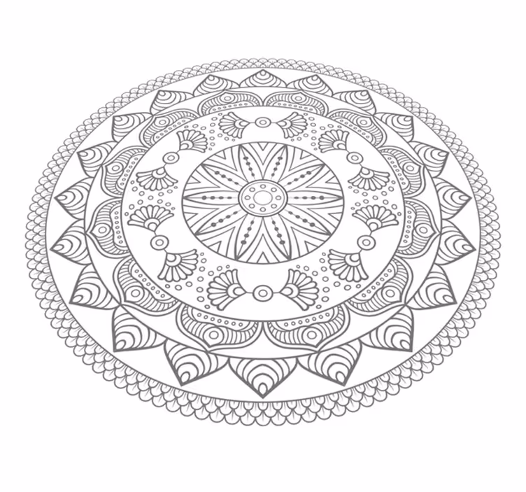 Mandala preproga z geometrijskim vzorcem sivega trikotnika - TenStickers