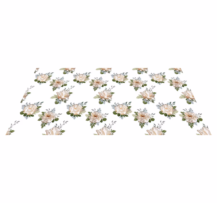 Cvetlična vinilna preproga cvetlična eleganca pod nogami - TenStickers